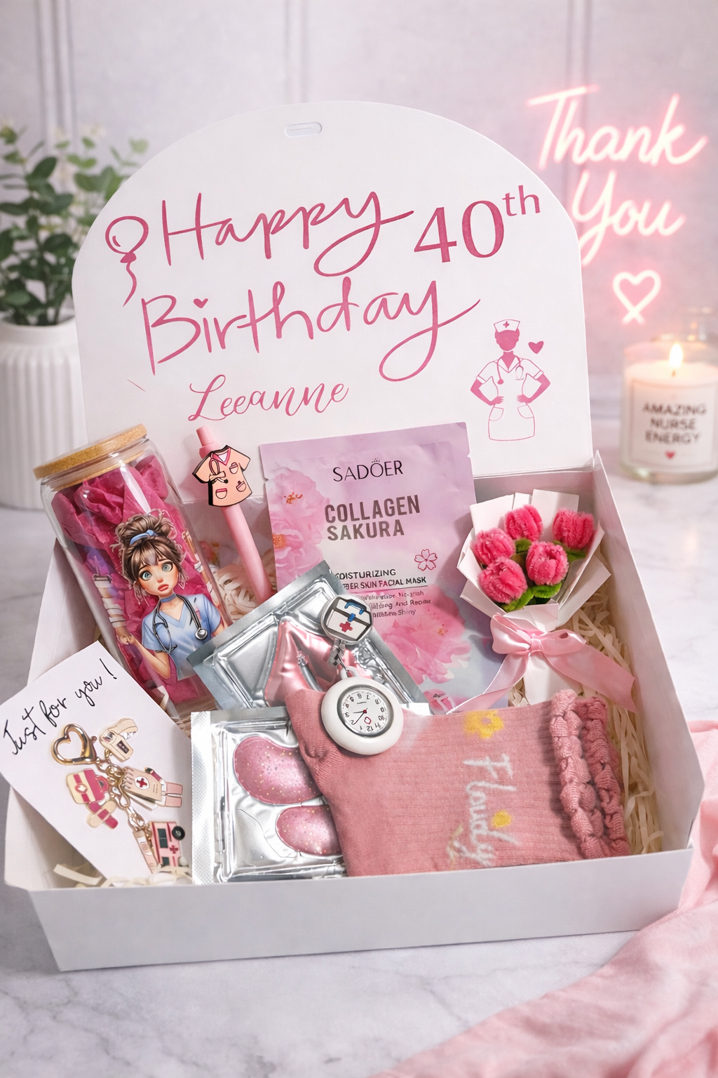 Personalised Nurse Gift Box, Newly qualified Nurse Gift, Nurse Graduation Gift , Thank You Nurse Hamper, Custom Name Tumbler Gift Set