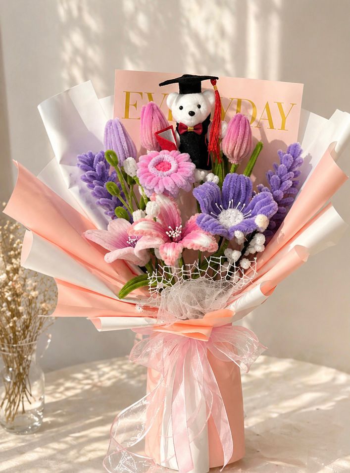 Handmade Graduation Flower Bouquet – Choose Your Colour Theme