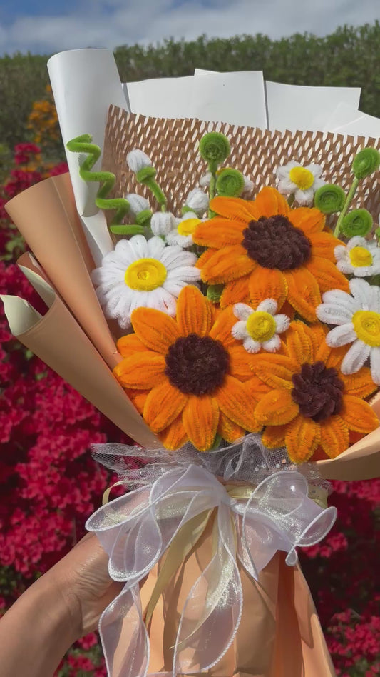 Handmade Sunflower Bouquet, Sunflower Gift, Birthday gift, Gift for her